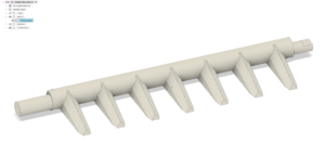 3D model of the replacement ice maker part designed in Fusion 360